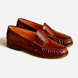 J.Crew Winona Penny Loafer - Spazzolato Leather - Size 7H Med - Vintage Burgundy